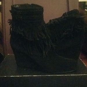 Aerosoles Black Suede Ankle Boots
